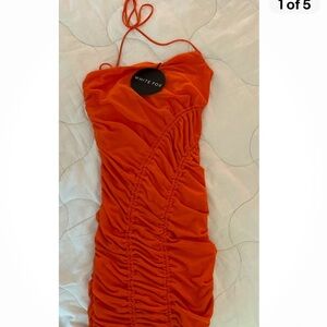 White Fox Said And Done mini dress orange small NWT